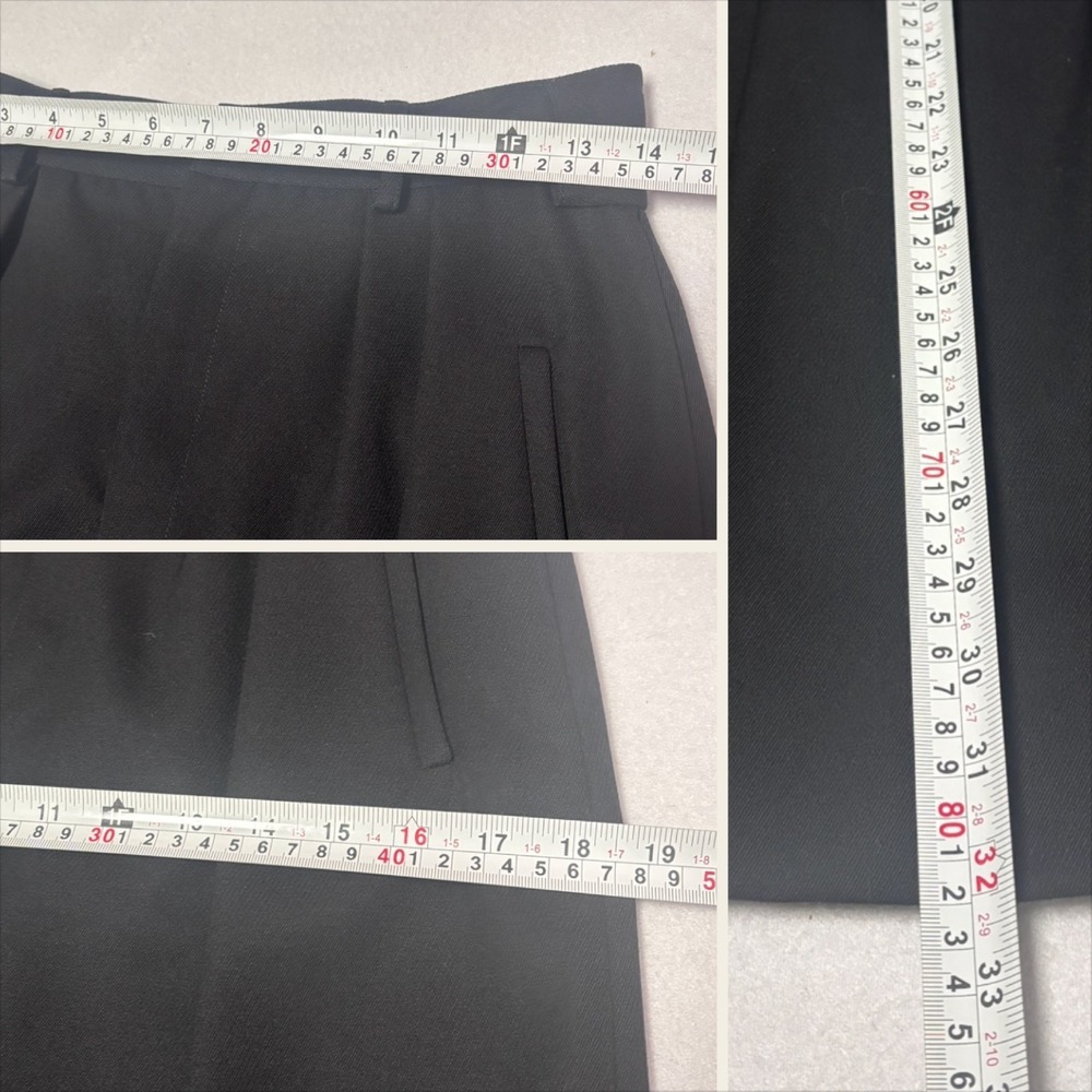 Ralph Lauren Size 10 Vintage 100% Wool Black Pleated High Waisted Midi Skirt USA - Picture 7 of 8